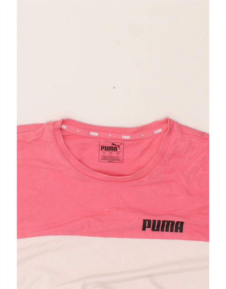 PUMA Mens T-Shirt Top Medium Multicoloured Colourblock Cotton Vintage Puma and Second-Hand Puma from Messina Hembry 
