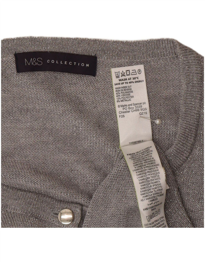 Marks & Spencer ženski kardigan pulover UK 20 2XL sivi poliamid