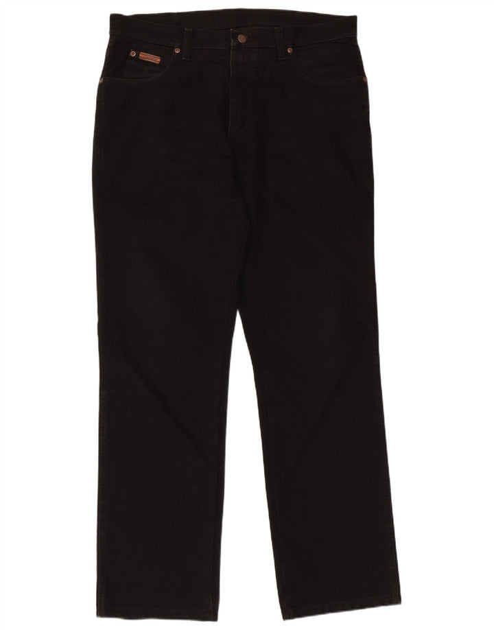 WRANGLER Muške ravni traperice Texas W36 L32 crni pamuk