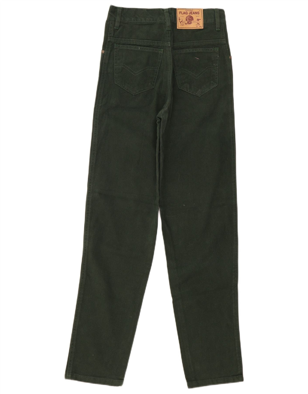 VINTAGE ženske uske traperice visokog struka EU 36 male W28 L31 zeleni pamuk