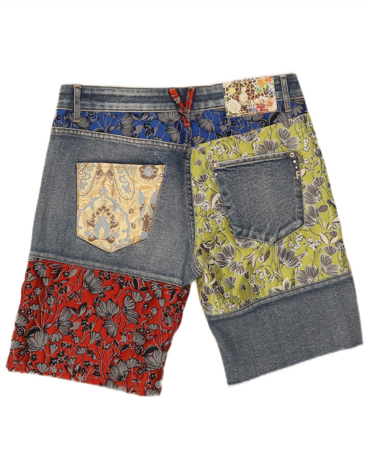 Fracomina Ženske traper kratke hlače W27 Small Blue Patchwork