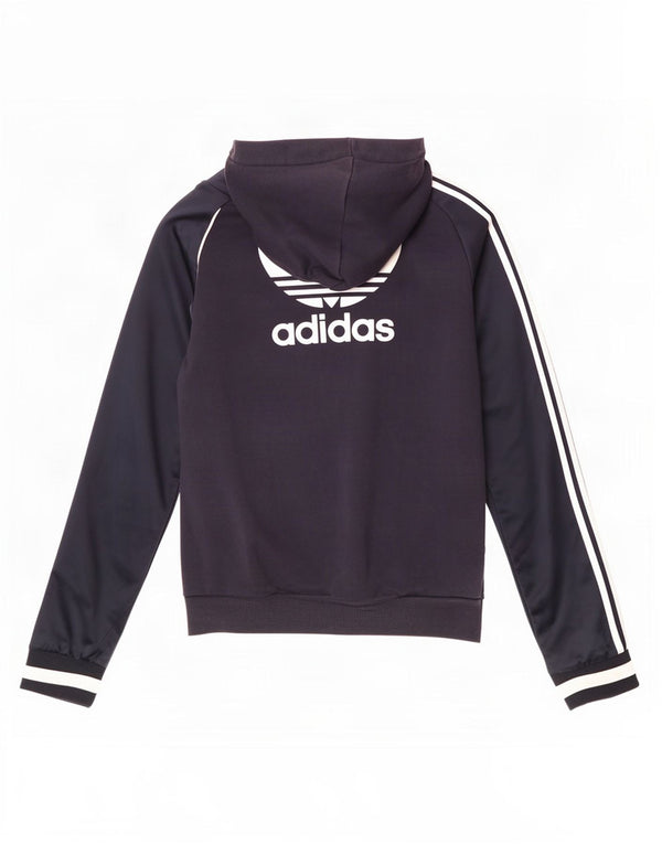 Adidas ženska gornja jakna s kapuljačom UK 10 Mala tamnoplava poliester