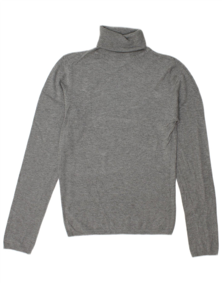 Zara ženski pulover s rol izrezom UK 10 Small Gray Rayon