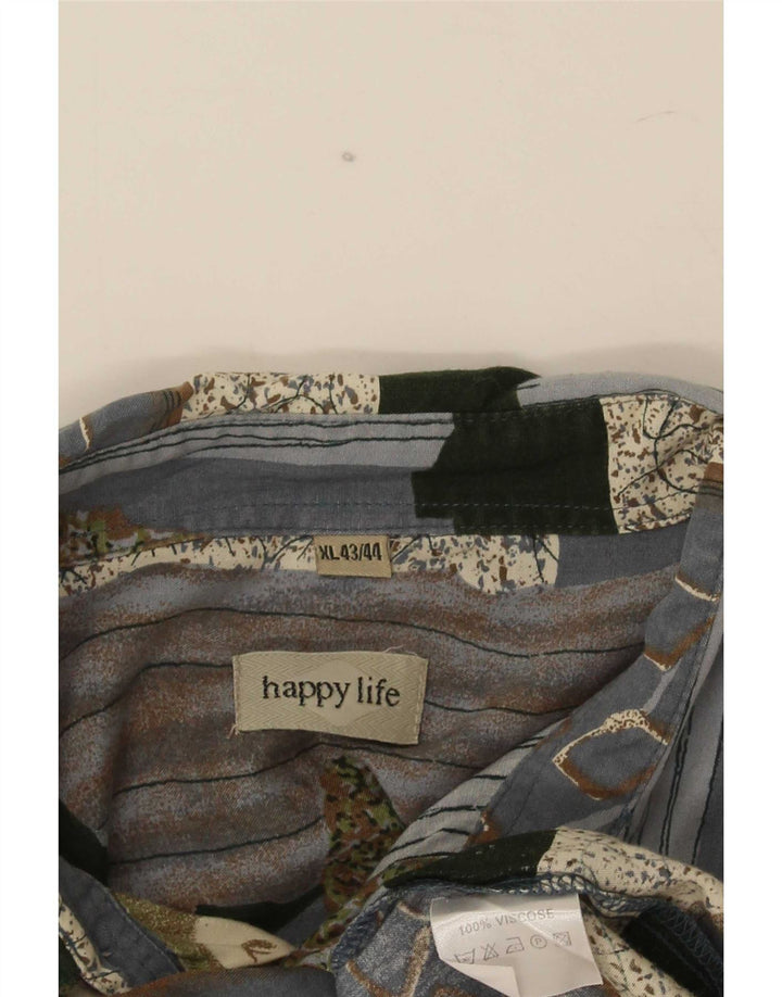 Happy Life muška košulja veličina 43/44 XL siva patchwork viskoza