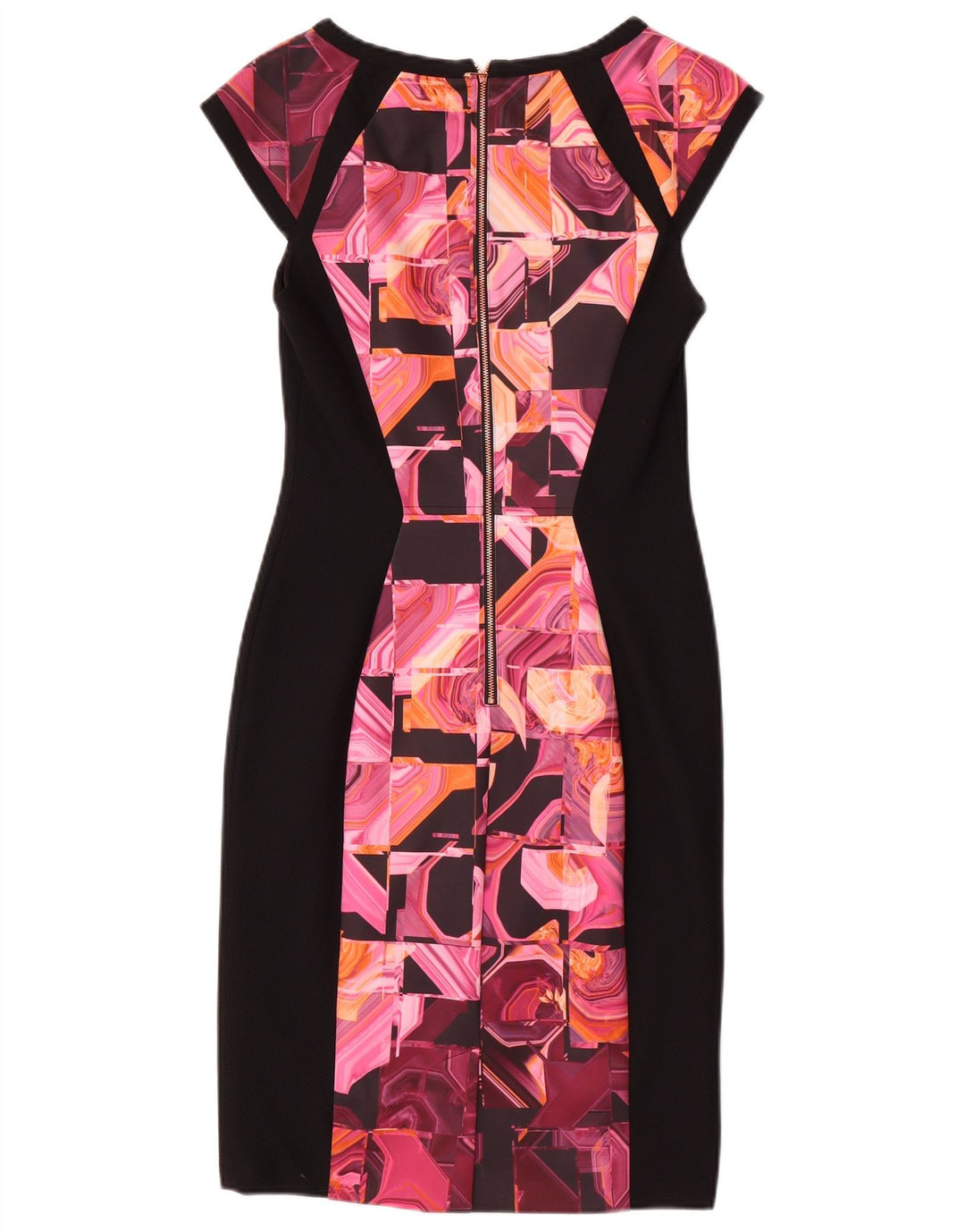 TED BAKER Womens Sheath Dress Size 2 Small Black Geometric Polyester