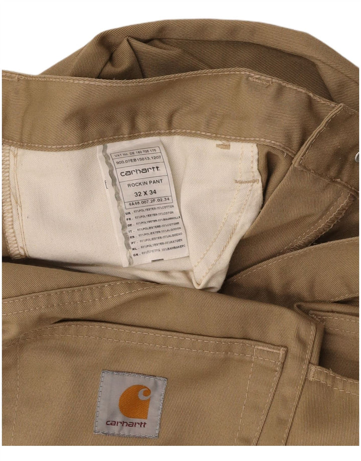 CARHARTT Muške ležerne hlače Bootcut W32 L34 Bež poliester