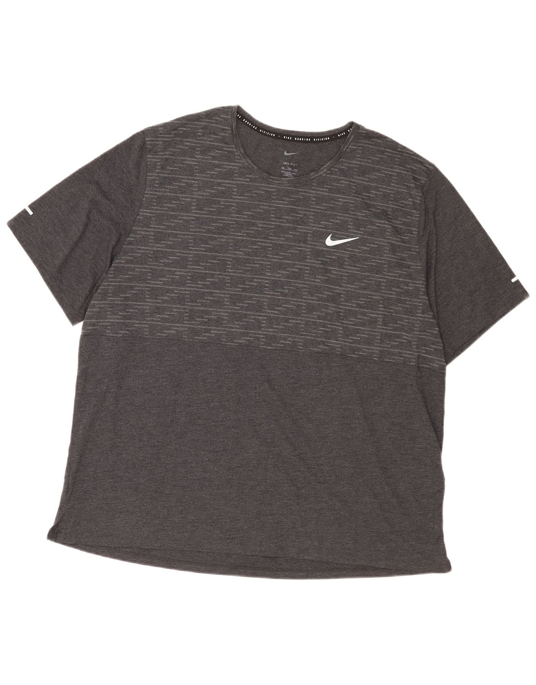 Nike Dri Fit majica kratkih rukava 2XL sivi geometrijski poliester