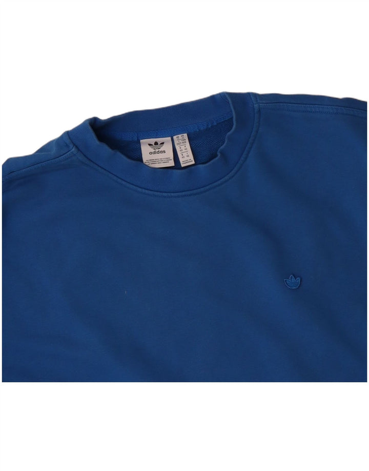 ADIDAS ženska majica prekomjerne veličine UK 14 Veliki plavi pamuk