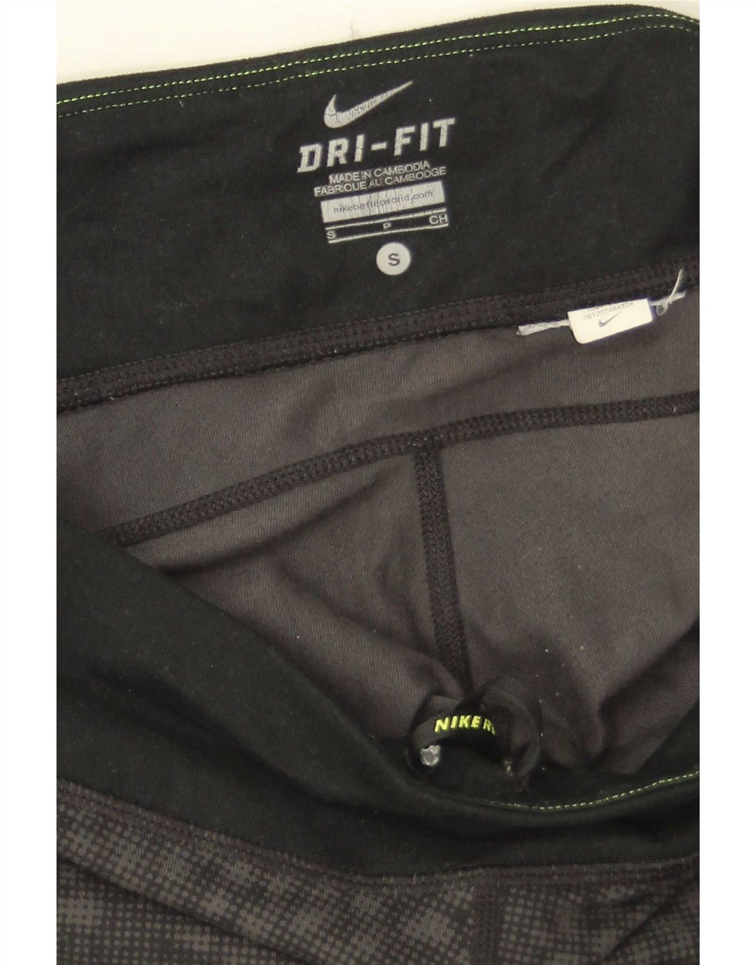 Nike Ženske Dri Fit Leggings UK 10 Male crne geometrijske