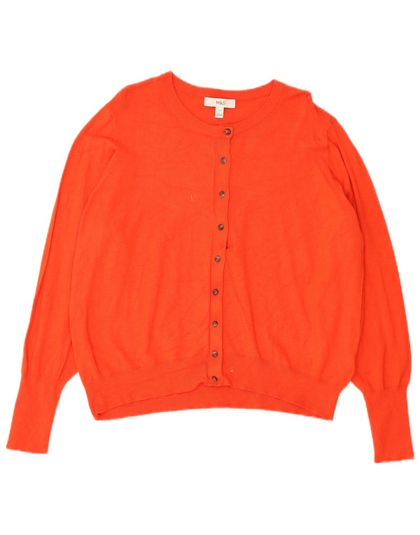 Marks & Spencer ženski kardigan pulover UK 22 3XL crvena viskoza