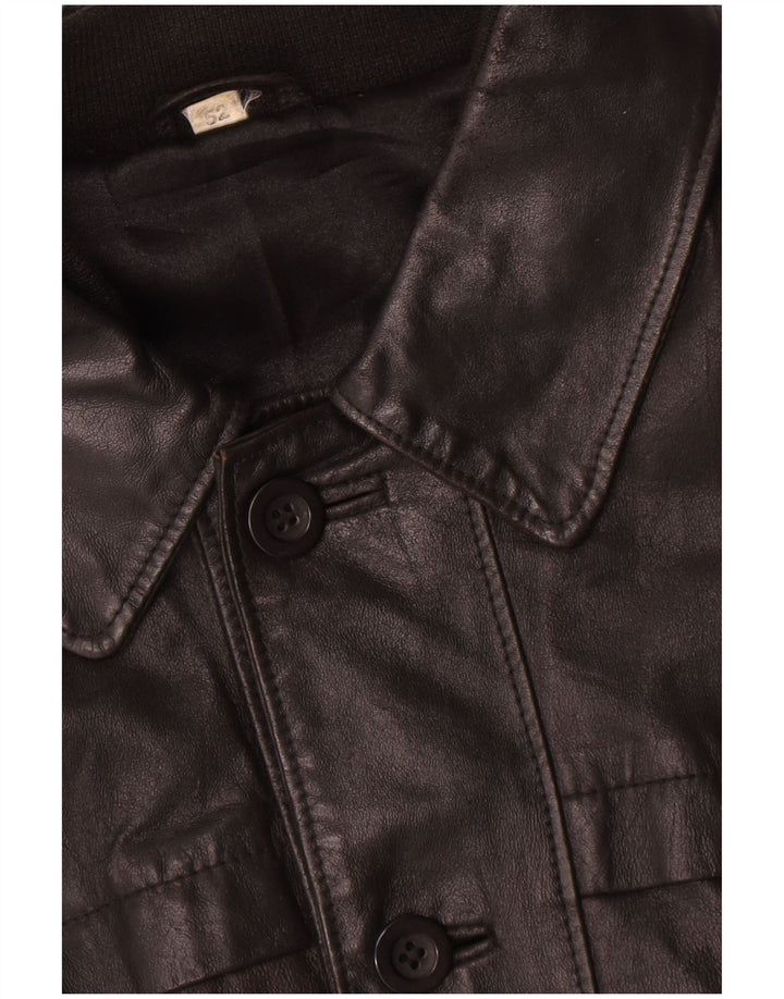 Vintage muška kožna jakna IT 52 XL crna koža