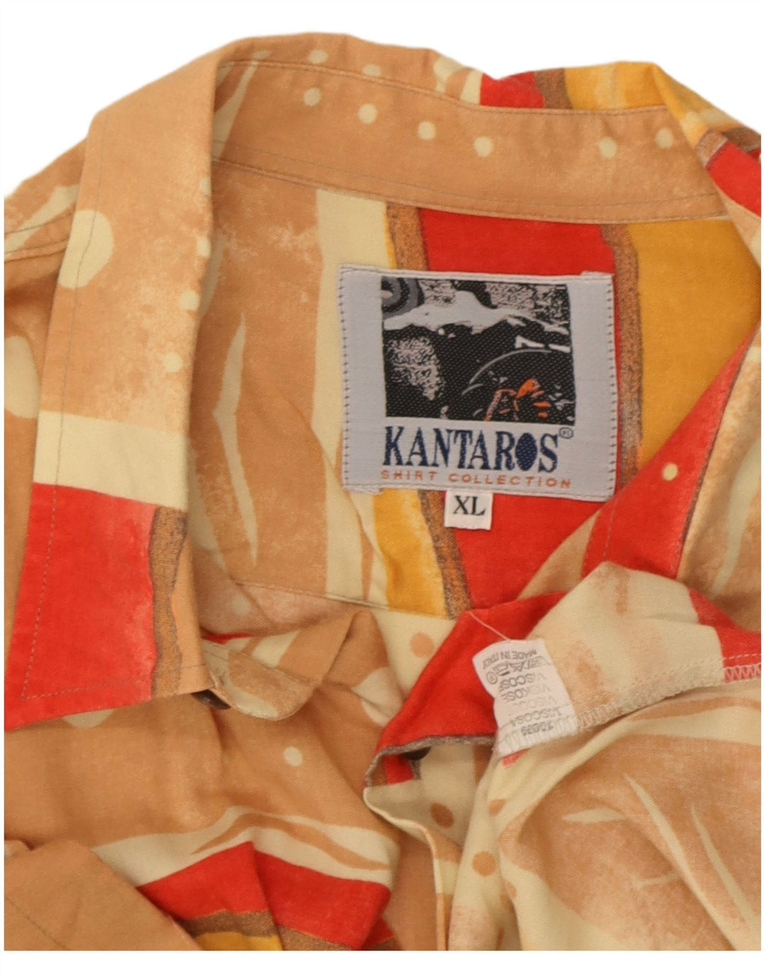 Kantaros muška košulja kratkih rukava XL višebojna patchwork viskoza