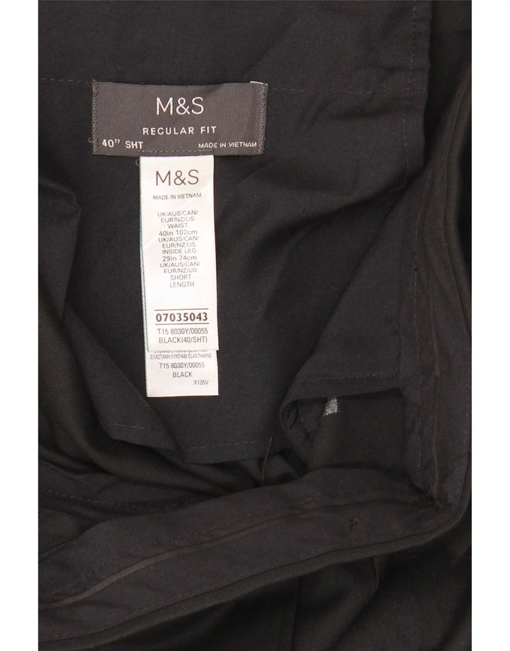 Marks & Spencer muške hlače standardnog kroja W40 L29 crni poliester