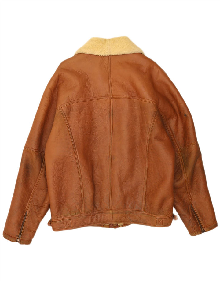 Vintage muška jakna od šikara IT 54 2XL smeđa koža