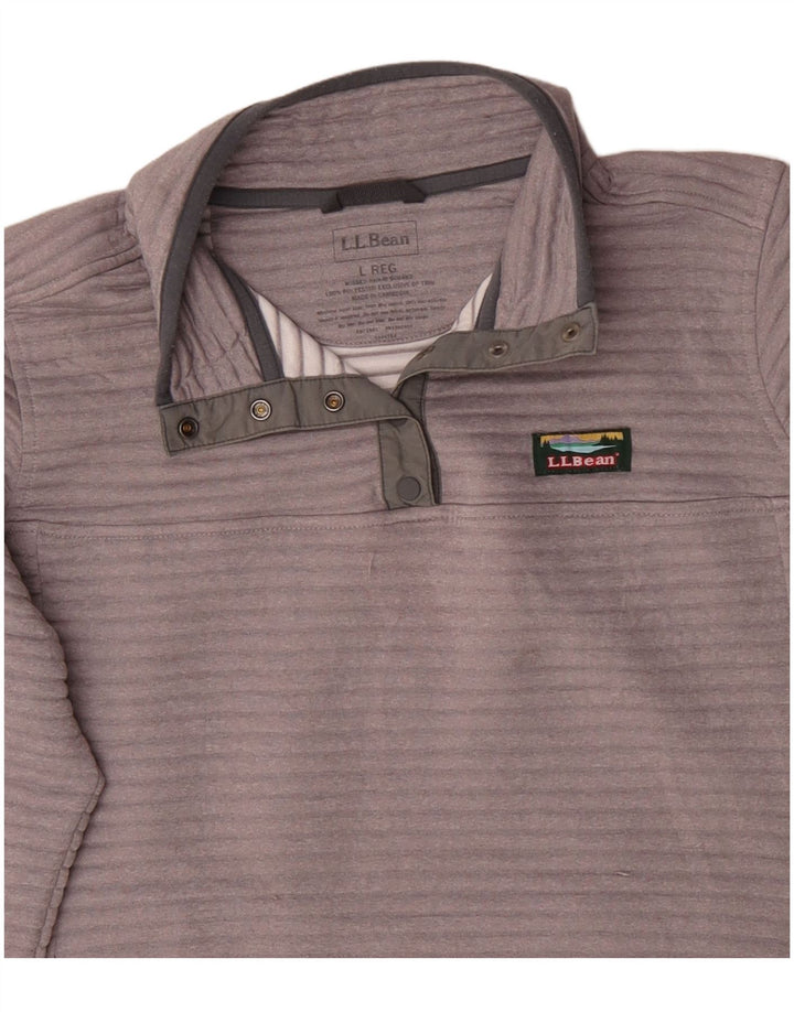 L.L.Bean Ženska majica s dugmadima i izrezom UK 16 Veliki sivi poliester