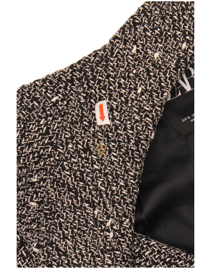 ZARA ženska prekomjerna jakna sakoa UK 18 XL crne fleke