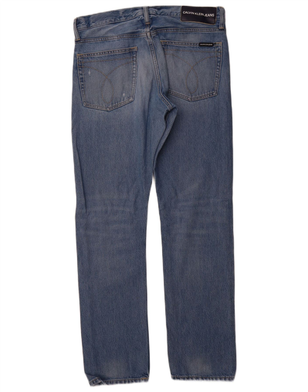 CALVIN KLEIN Mens Distressed Slim Jeans W32 L32 Blue Cotton