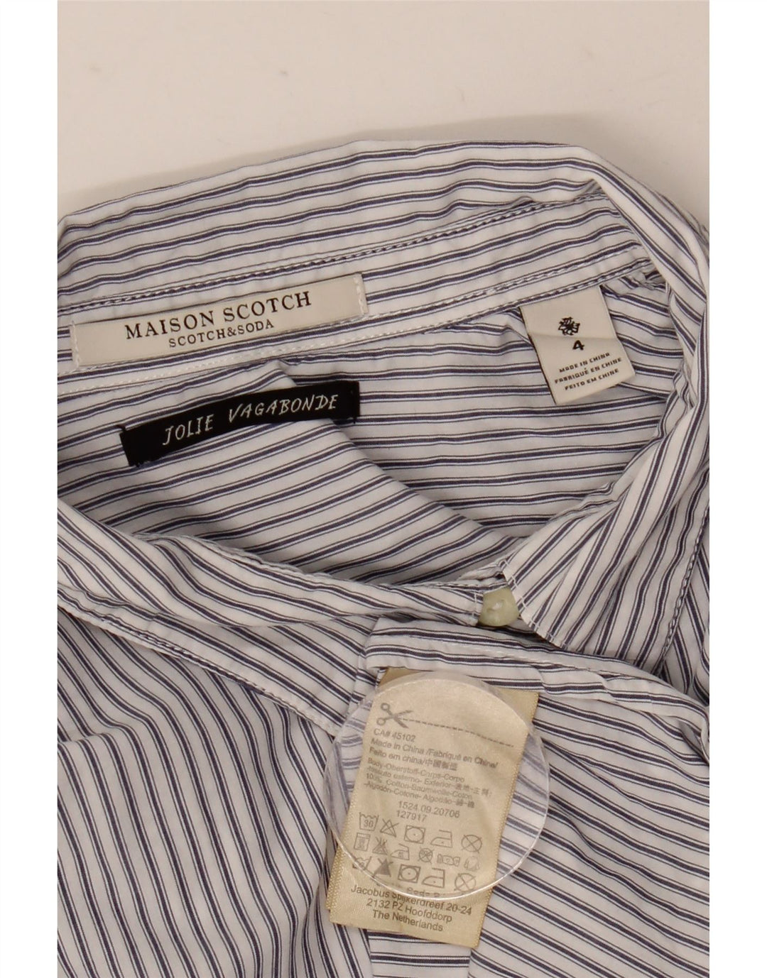 Scotch & Soda muška košulja, srednji pamuk na bijele pruge