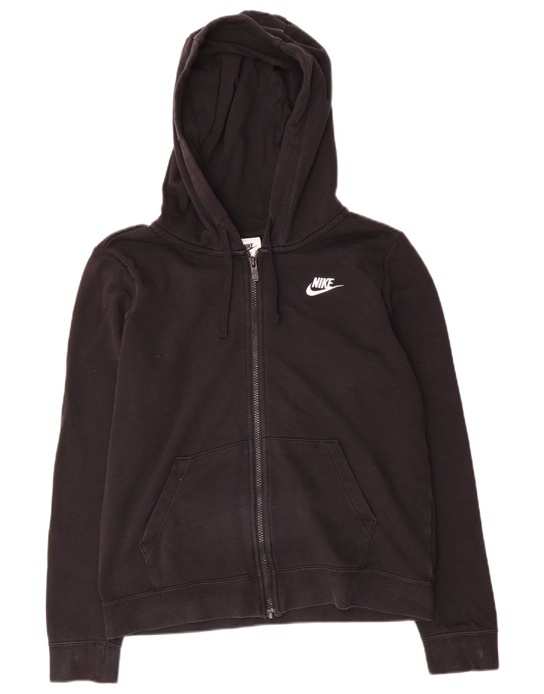 Nike veliki ženski pulover s kapuljačom s patentnim zatvaračem UK 10 mali crni