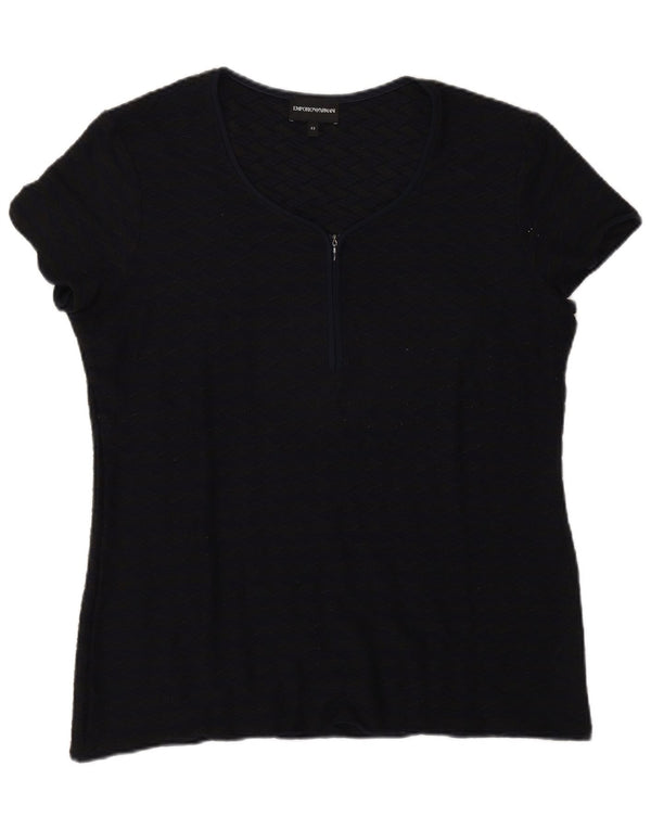 Emporio Armani ženska majica kratkih rukava IT 52 2XL tamnoplava geometrijska