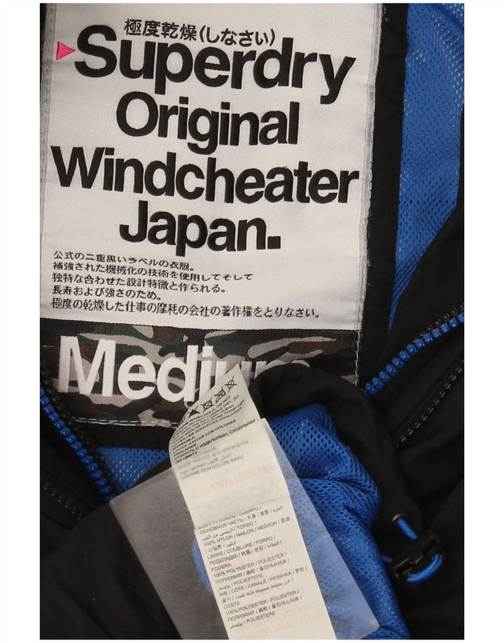 Superdry ženska kišna jakna s kapuljačom UK 14 Srednje crni najlon