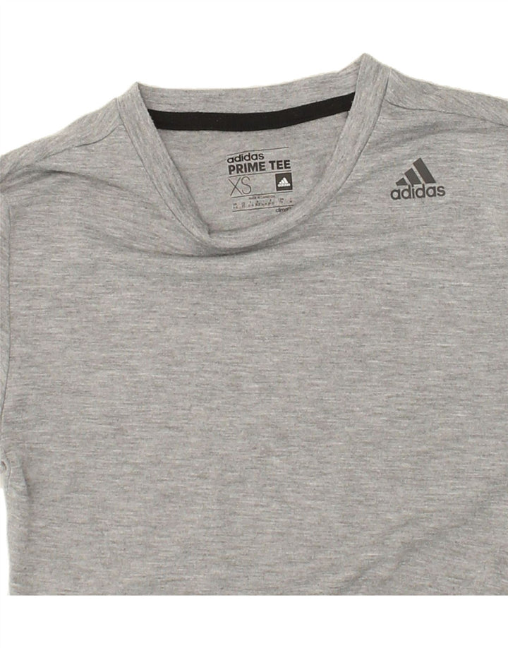 ADIDAS Womens Climalite T-Shirt Top UK 4 XS Grey Polyester Vintage Adidas and Second-Hand Adidas from Messina Hembry 