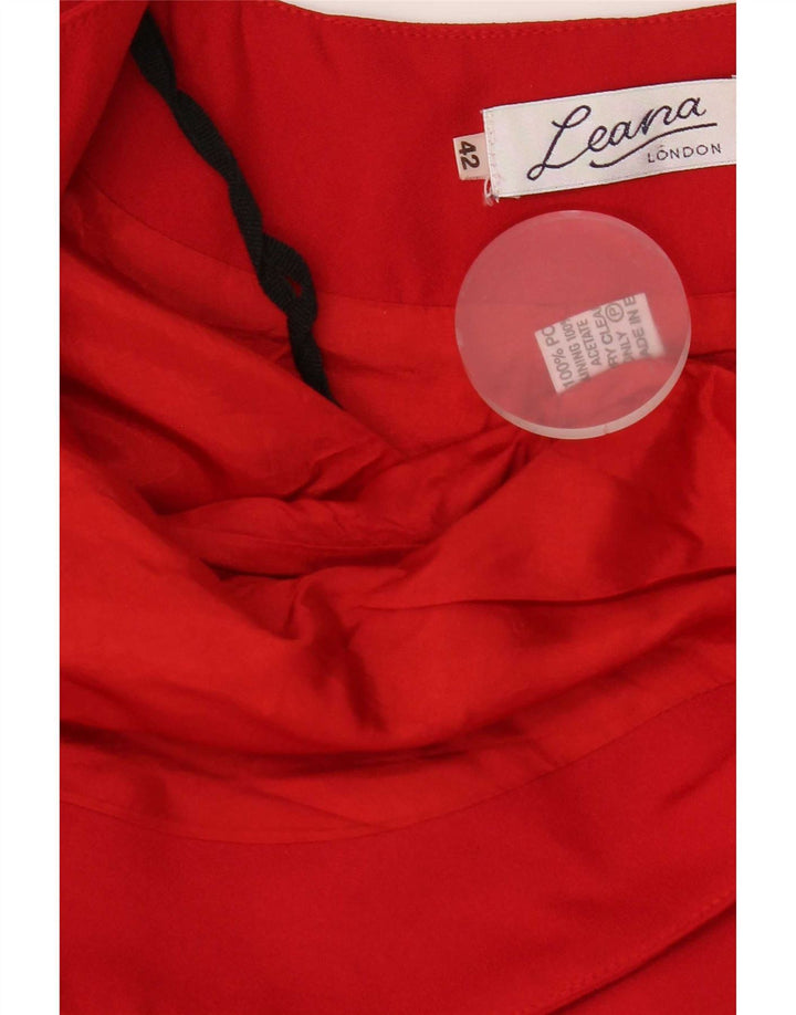 Vintage ženska otvorena bolero jakna IT 42 Srednje crveni poliester