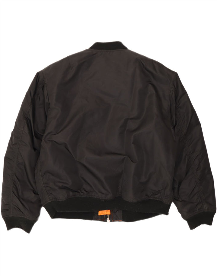 Vintage muška bomber jakna IT 52/54 XL crni najlon