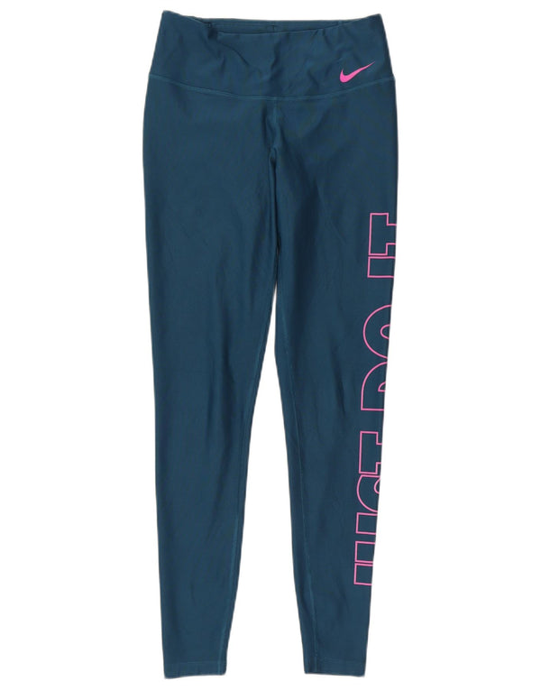 Nike ženske Dri Fit grafičke tajice UK 6 XS plavi poliester