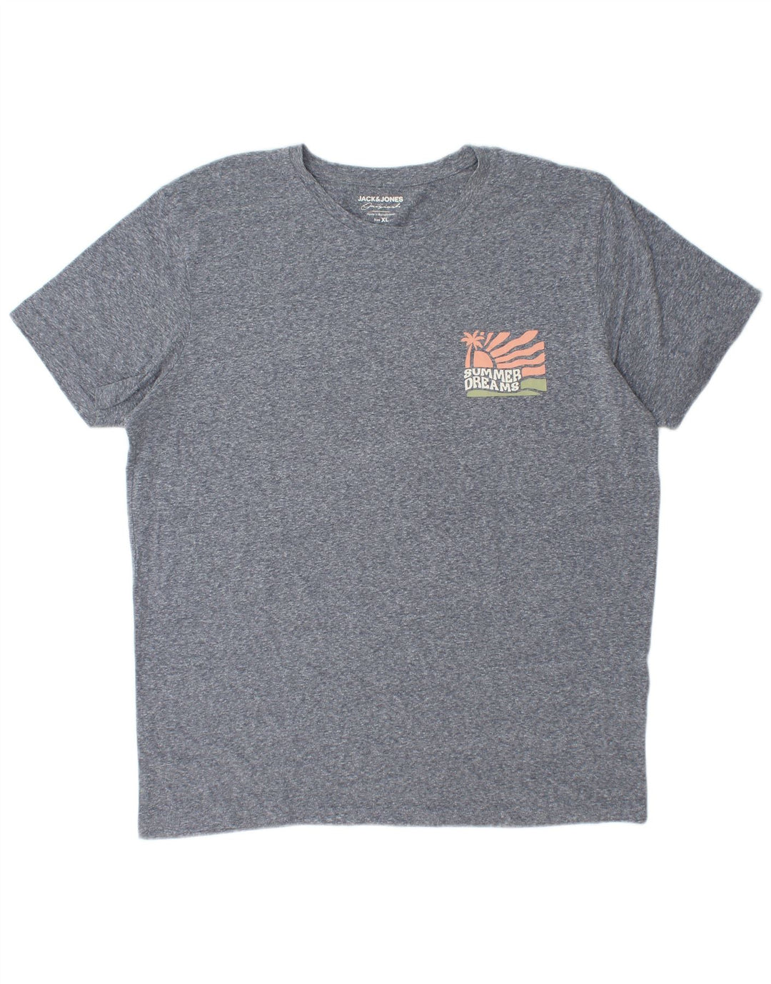 Jack & Jones muška majica kratkih rukava XL sivi flekasti pamuk