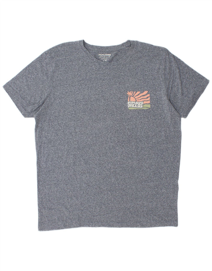 Jack & Jones muška majica kratkih rukava XL sivi flekasti pamuk