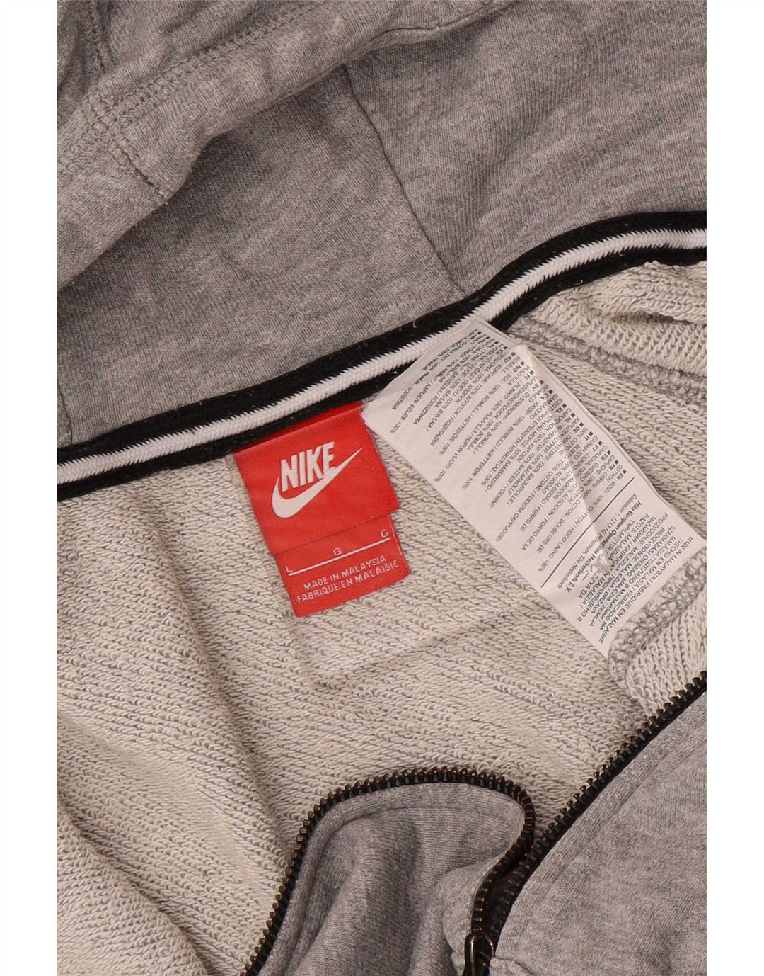 Nike muški pulover s kapuljačom na patentni zatvarač veliki sivi pamuk