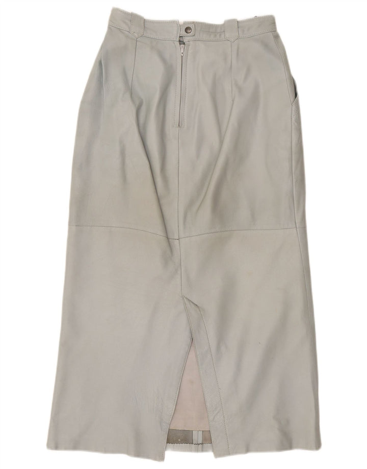 Vintage ženska kožna suknja W36 XL siva koža