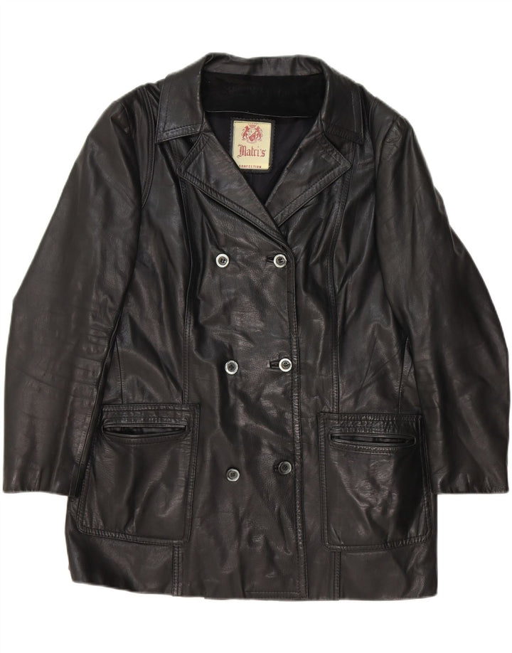 VINTAGE Womens Double Breasted Coat UK 16 Large Black Vintage Vintage and Second-Hand Vintage from Messina Hembry 