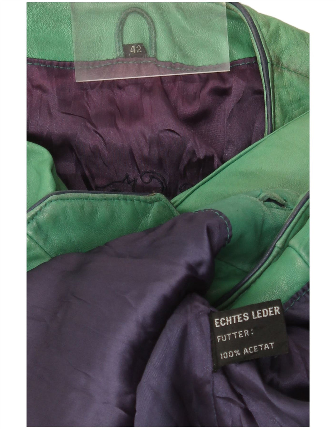 Vintage skraćena ženska jakna s 4 gumba EU 42 velika zelena