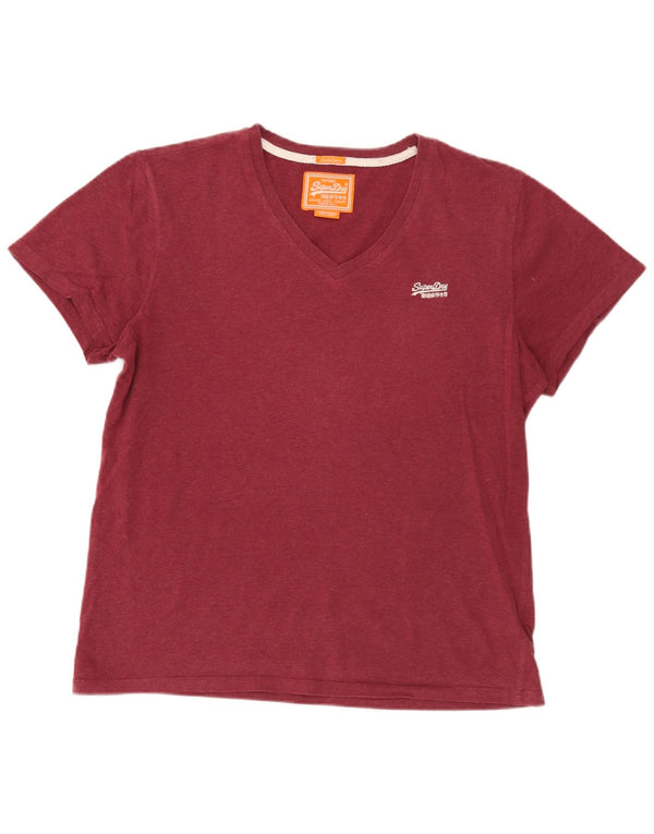 Superdry muška majica kratkih rukava Veliki bordo pamuk