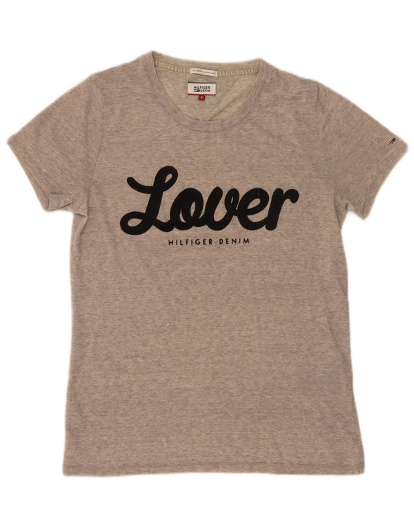 Tommy Hilfiger Ženska majica kratkih rukava s grafičkim motivima UK 10 Small Grey Flected