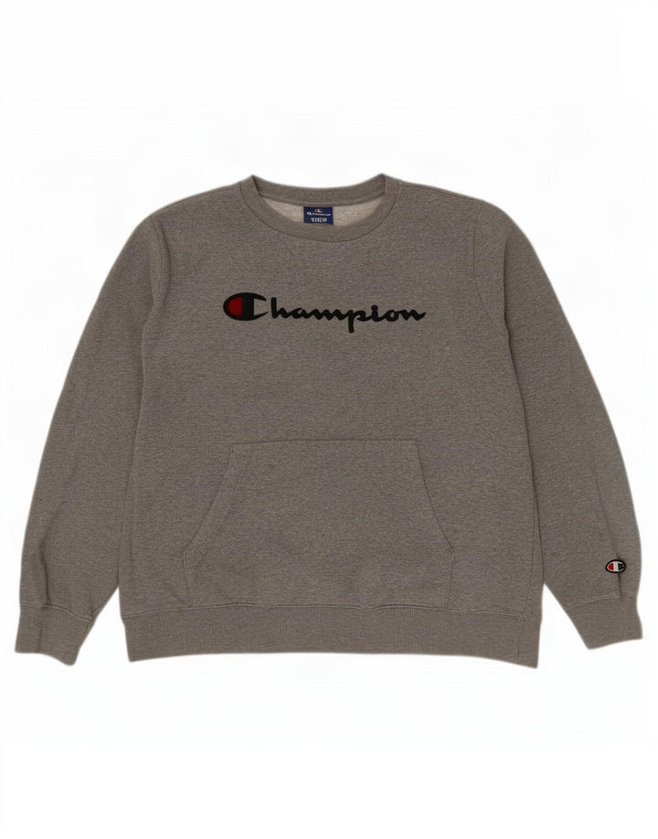 Champion muška trenirka s grafičkim motivima Srednje siva s pjegama