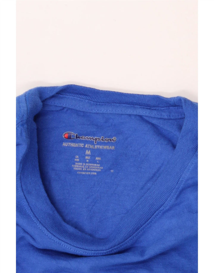 CHAMPION Mens Graphic Top Long Sleeve Medium Blue Vintage Champion and Second-Hand Champion from Messina Hembry 