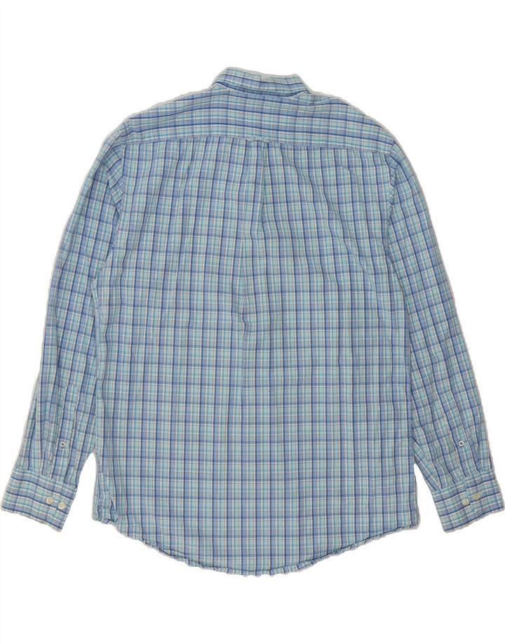IZOD Mens Shirt Medium Blue Check Cotton Vintage Izod and Second-Hand Izod from Messina Hembry 