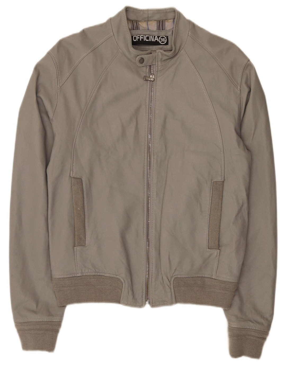 Officina 36 muška bomber kožna jakna UK 42 XL siva