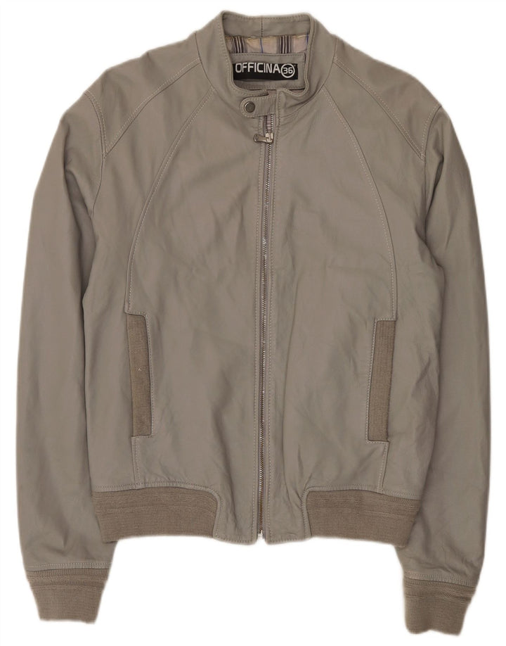 Officina 36 muška bomber kožna jakna UK 42 XL siva