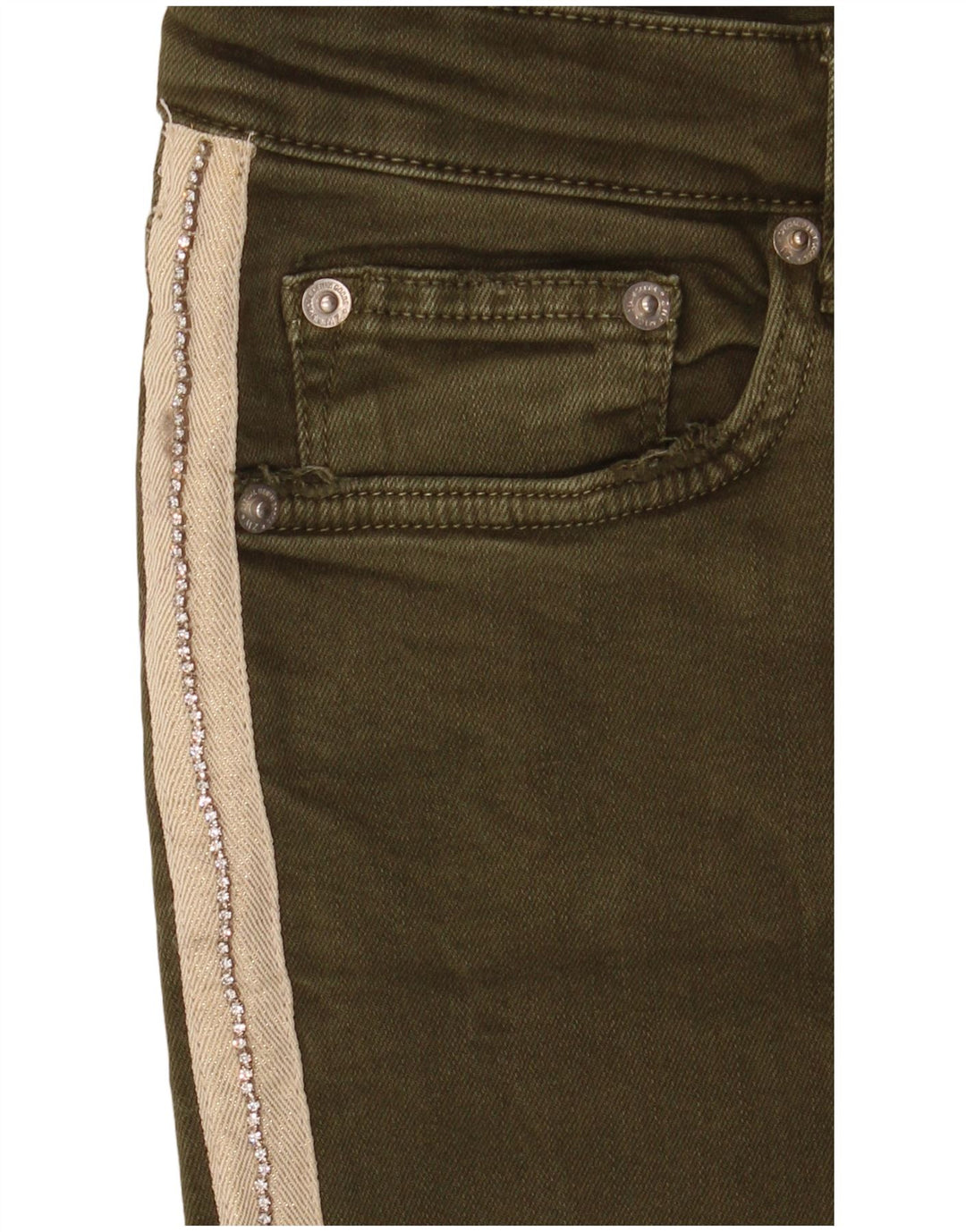Ženske uske traperice Zara EU 40 Srednje W30 L27 Khaki Colourblock