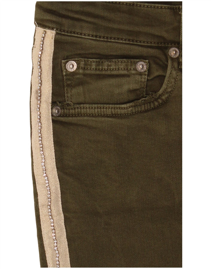 Ženske uske traperice Zara EU 40 Srednje W30 L27 Khaki Colourblock