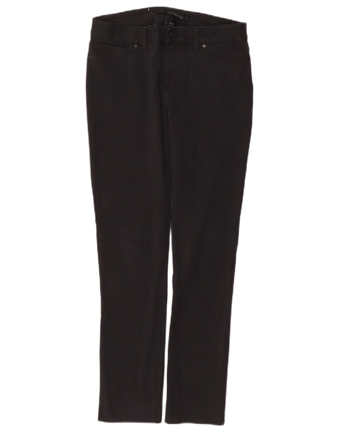 CALVIN KLEIN Ženske uske ležerne hlače US 6 srednje W30 L28 sivi pamuk