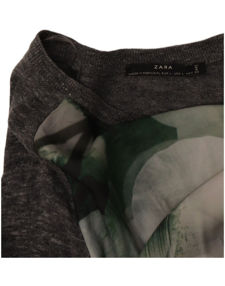Top ženske bluze Zara UK 16 Large Grey Floral