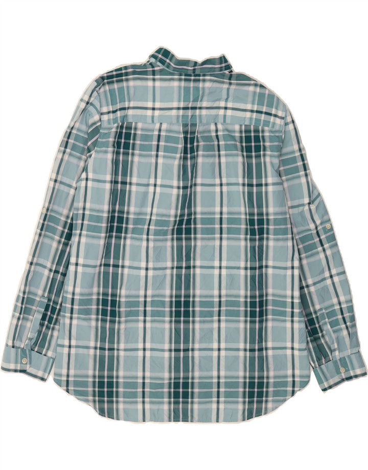 EDDIE BAUER Womens Classic Fit Shirt UK 18 XL Blue Check Polyester Vintage Eddie Bauer and Second-Hand Eddie Bauer from Messina Hembry 