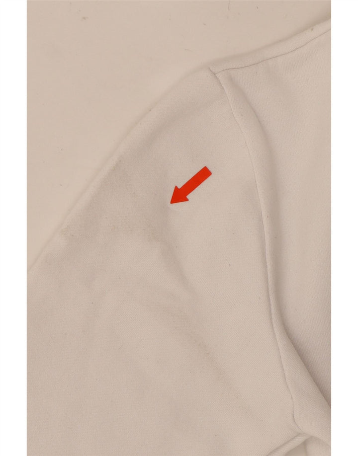 ELLESSE Womens Graphic Sweatshirt Jumper UK 10 Small White Cotton Vintage Ellesse and Second-Hand Ellesse from Messina Hembry 