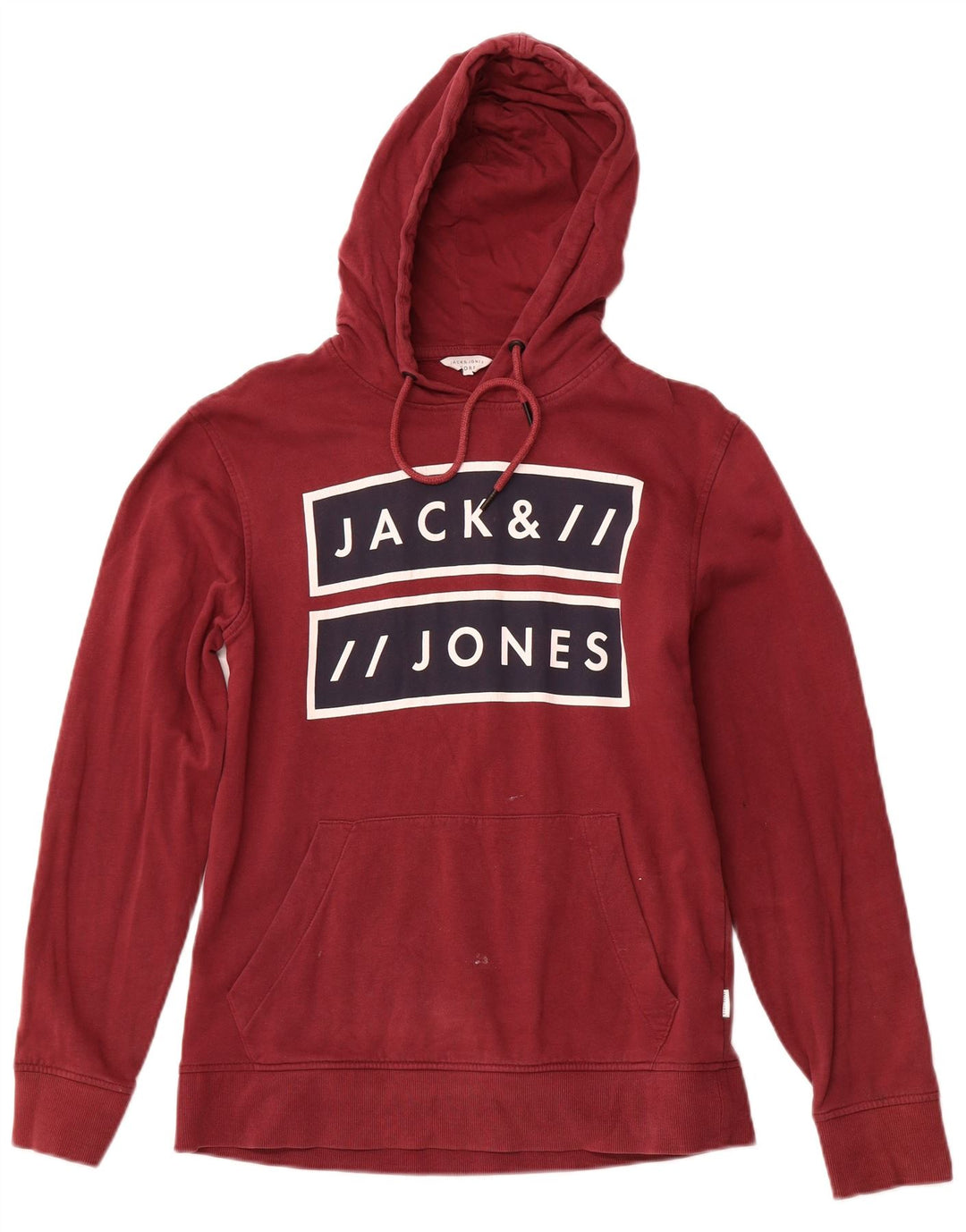 JACK & JONES Muška majica s kapuljačom Core Core, srednji tamnocrveni pamuk