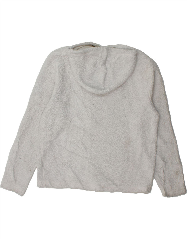 FILA Womens Hooded Fleece Jumper UK 16 Large White Polyester Vintage Fila and Second-Hand Fila from Messina Hembry 